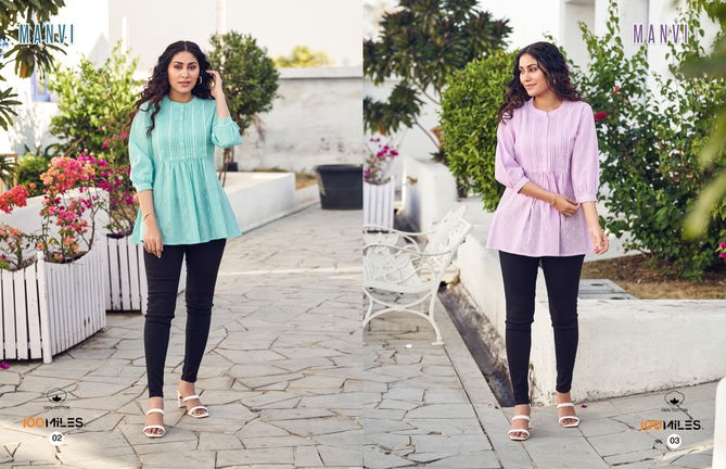 100 Miles Manvi Pure Cotton Western Ladies Top Catalog